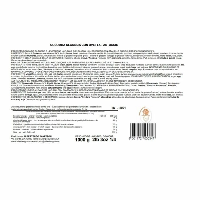 Colomba Albertengo 1 Kg 4 Colomba Albertengo 1 Kg - immagine 2