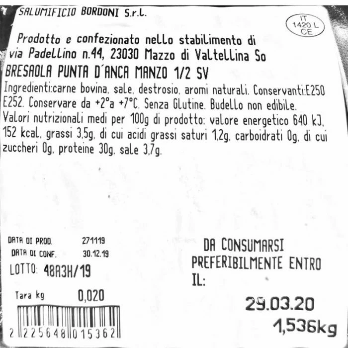 Bresaola Bordoni La Rossa 4 Bresaola Bordoni La Rossa - immagine 2