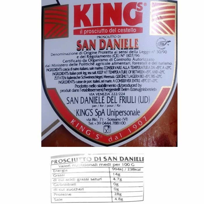 Prosciutto Di San Daniele DOP Disossato King's 8,5 Kg C.a 4 Prosciutto Di San Daniele DOP Disossato King's 8,5 Kg C.a - immagine 2