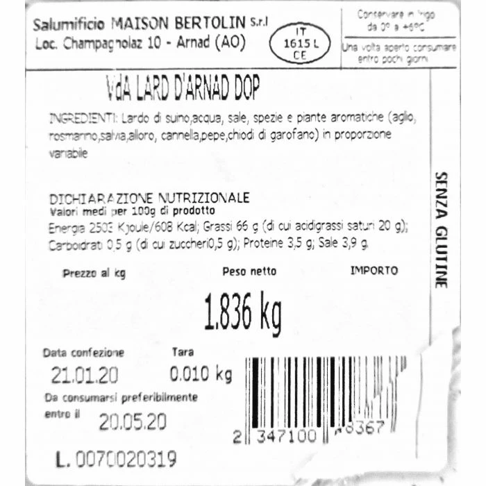 Lardo Di Arnad DOP 4 Lardo Di Arnad DOP - immagine 2