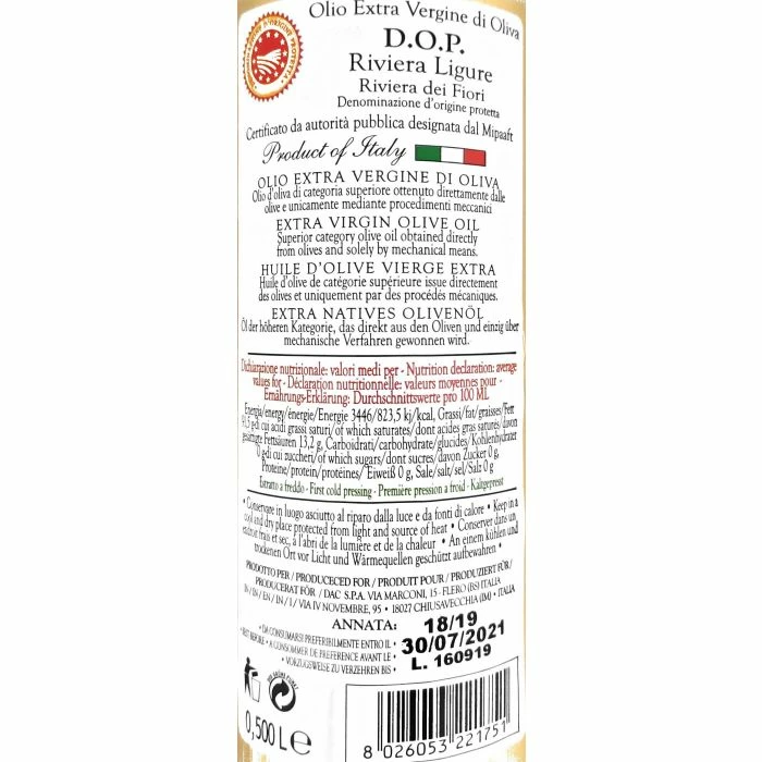 Olio Extravergine Di Oliva Riviera Ligure DOP 0,5L 4 Olio Extravergine Di Oliva Riviera Ligure DOP 0,5L - immagine 2