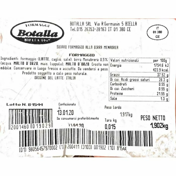 Formaggio Sbirro Alla Birra Menabrea 4 Formaggio Sbirro Alla Birra Menabrea - immagine 2